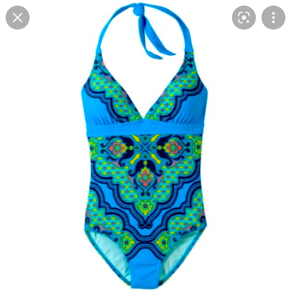 Prana Lahari one piece swimsuit in vivid blue jasmine. Small. Guc